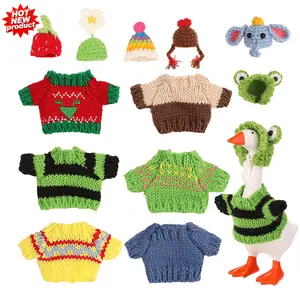 Desk Goose Outfits and Hats Set 12 Pieces 7 Inch Mini Porch Accessories with Adjustable Strap for Key Holder Home Decor