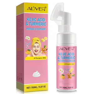 ALIVER Kojic Acid & Turmeric Mousse Cleanser 150ml - Deep Cleaning, Moisturizing Facial Cleanser, Deep Cleaning for All Skin Skincare