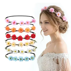 6PCS Flower Crown Set for Women & Girls – Boho Floral Headband for Wedding, Festival & Party Wear