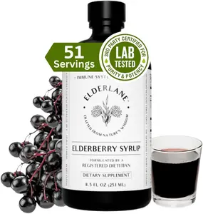 Elderlane Elderberry Syrup Elderberry Shots - Immune Support Supplement for Kids & Adults - Immune Boosters - Natural Immunity Booster - Made with Honey & Elderberries - Gluten-Free - 8.5 Fl Oz