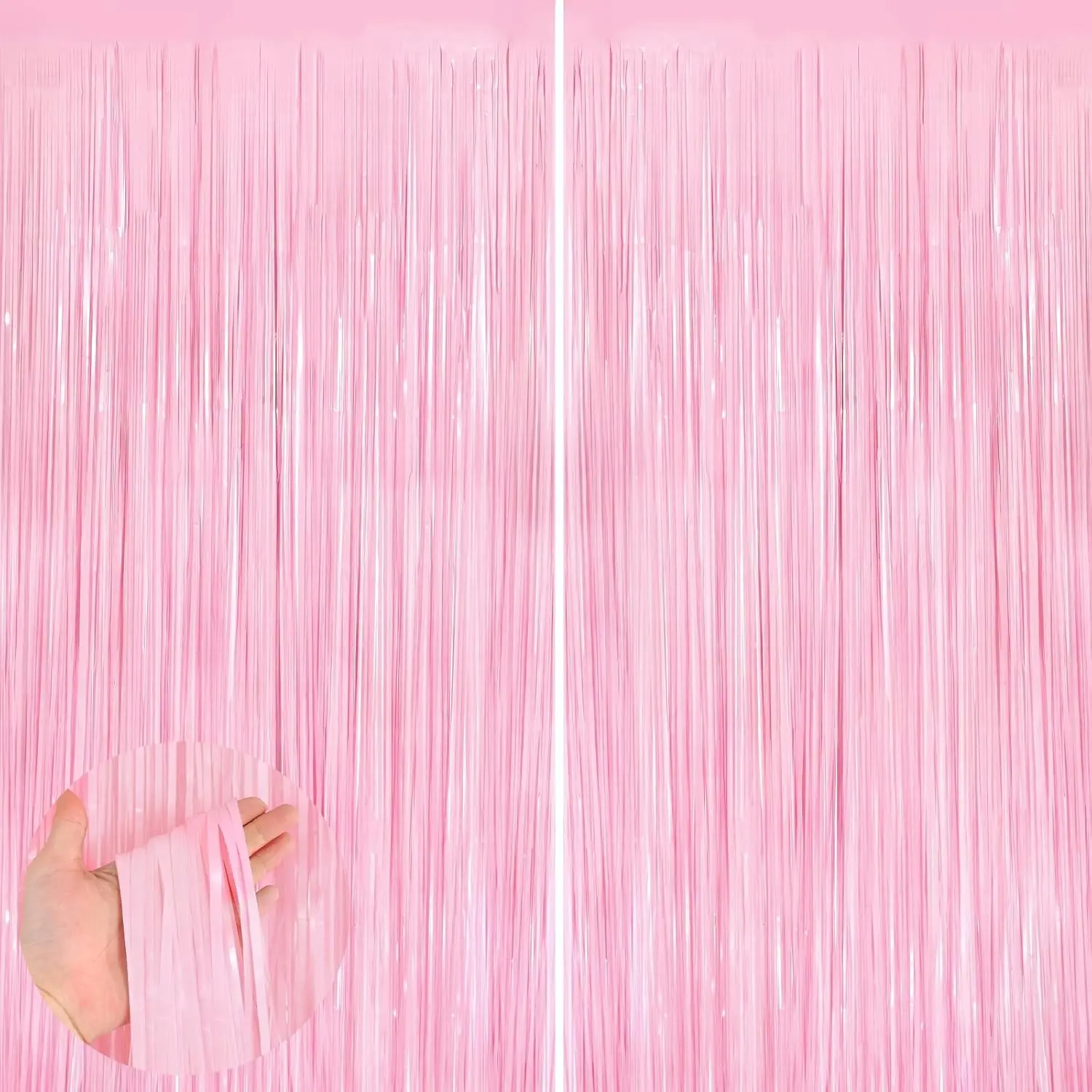 Macaron pink streamers Decorations, 39.37x78.74 Inches X 2 Pieces, Wedding Baby Shower Bridal Birthday Party Supplies, Party Backdrop Decoration