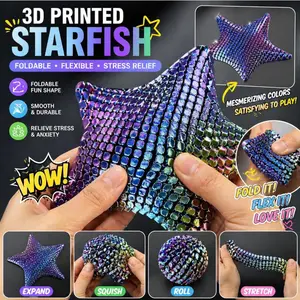 Modern Multi-Joint Movable Soft-Body Starfish 3D Craft Statue, Home Decor for Relaxation, Year of The Snake Gift