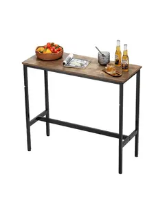 Bar Height Pub Table, Cocktail Coffee Counter, Kitchen Dining Tall Table, 39x16x35.5 Inches, Modern Bar Table for Home Bar, Kitchen Island, Bistro or Small Space, Easy Assembly and Stable Construction
