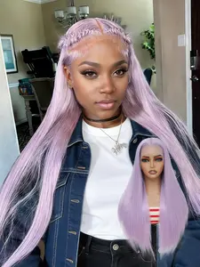Lehanhair 13X6  Front 26 Inch Long Straight Wig With Baby Hair Pre-Plucked Synthetic Wigs With Natural Hairline Upgraded Process  Softness  Smoothness For Daily New Year Christmas Use