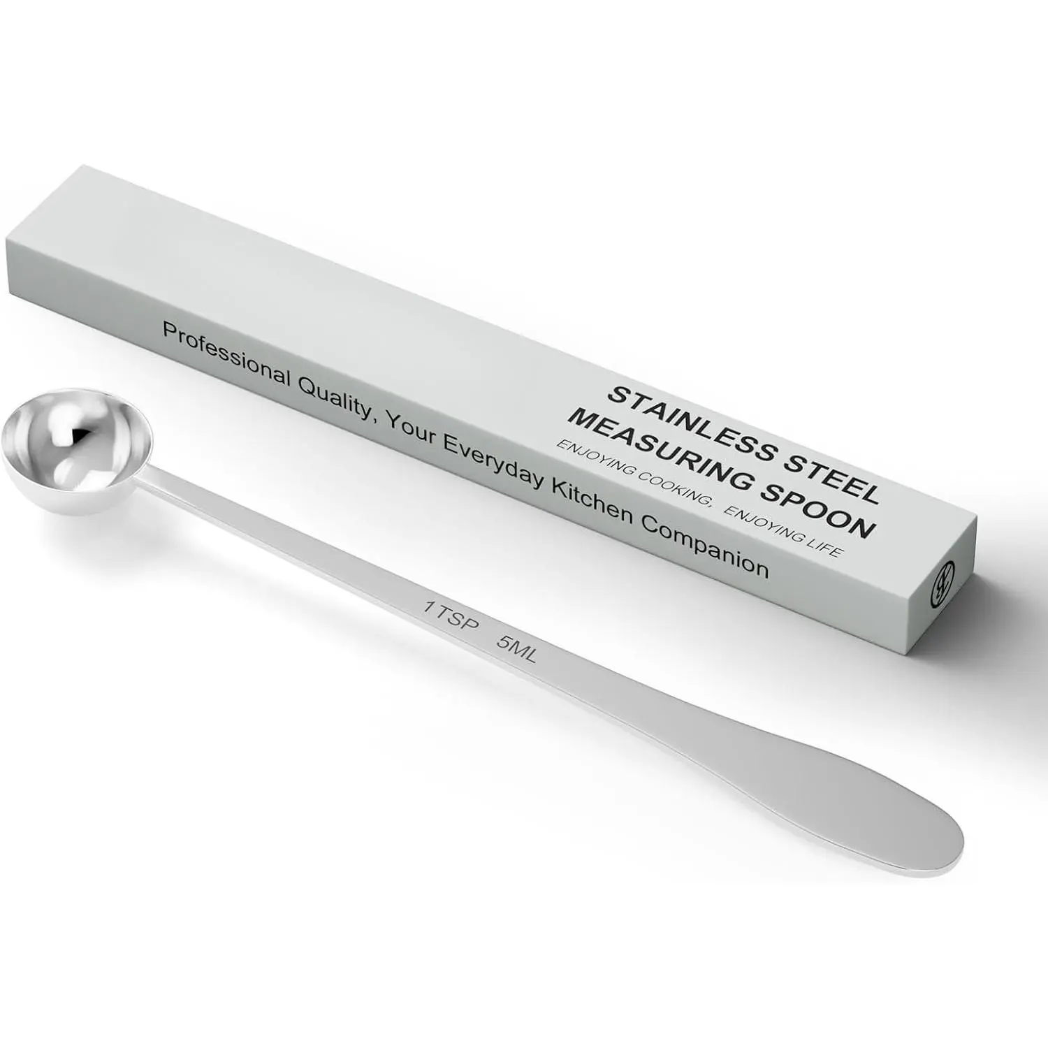 1 count 1 Teaspoon(1tsp, 1/3tbsp, 5 ml) Single Measuring Spoon, Extra-long Handle Individual Measure Scoop, Stainless Steel Spoons Only