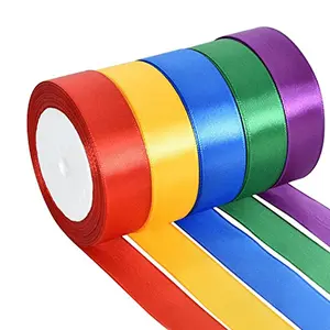 5-Pack Colorful Satin Ribbon Set, Perfect for DIY Bow Making & Craft Projects, Ideal Party Decorations, Wedding Supplies, Gift Packaging, Festive Gifts