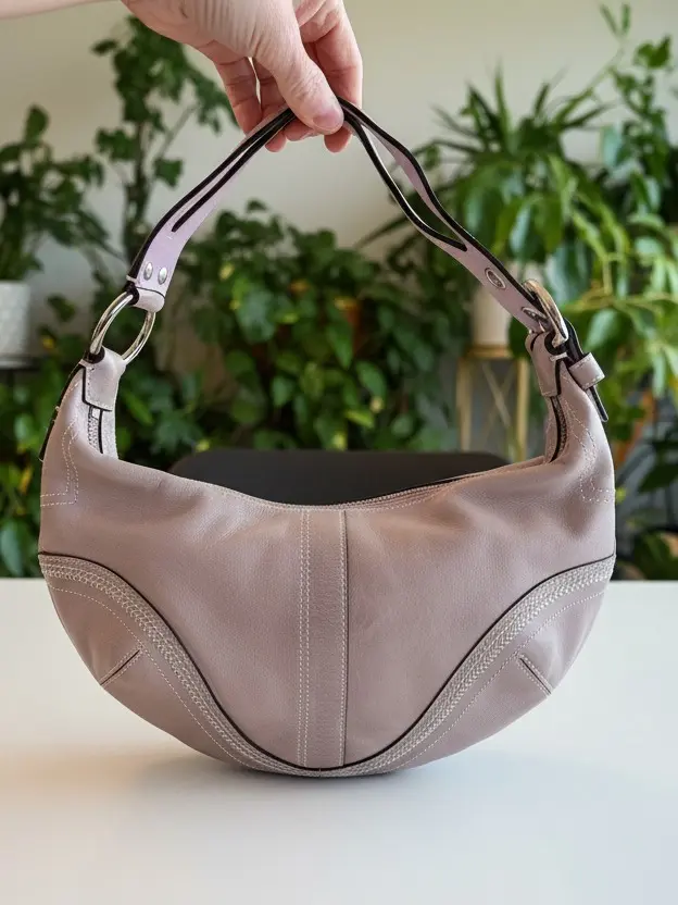 Pre-owned coach Leather Shoulder Bags Y2K Light Purple Soho