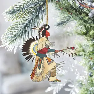 Native Chief American - Unique Christmas Gift Decor Flat Acrylic Lightweight Ornament Cloth Room