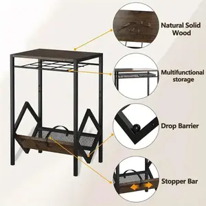 Electric turntable stand with vinyl storage rack, 3-layer coffee table vinyl record display turntable stand, used as a vinyl record organizer for books and magazines, can hold up to 100 LP albums Industrial Room Steel Shelf