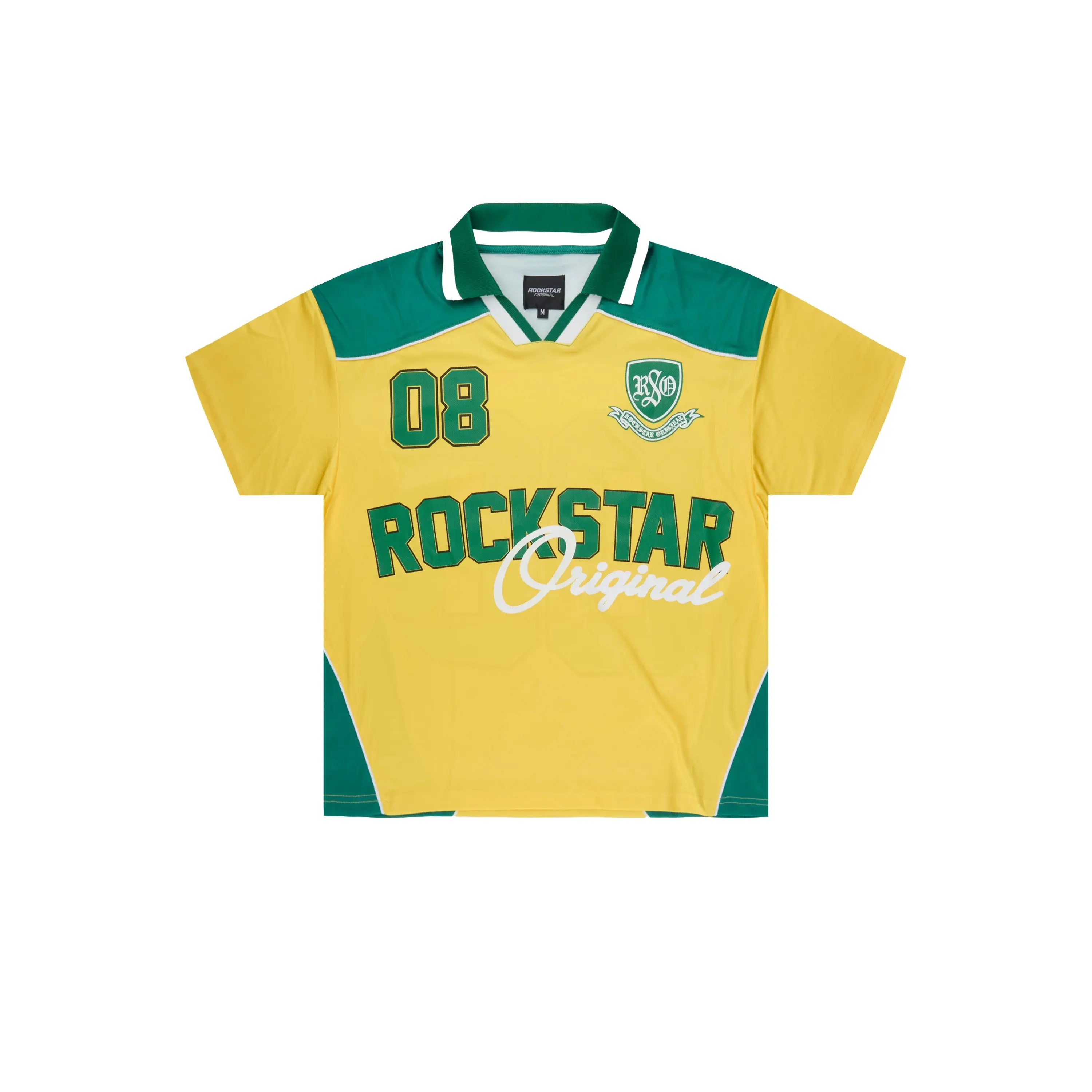 Roche Yellow/Green World Soccer Inspired Graphic Jersey Roche Yellow/Green World Soccer Inspired Graphic Jersey
