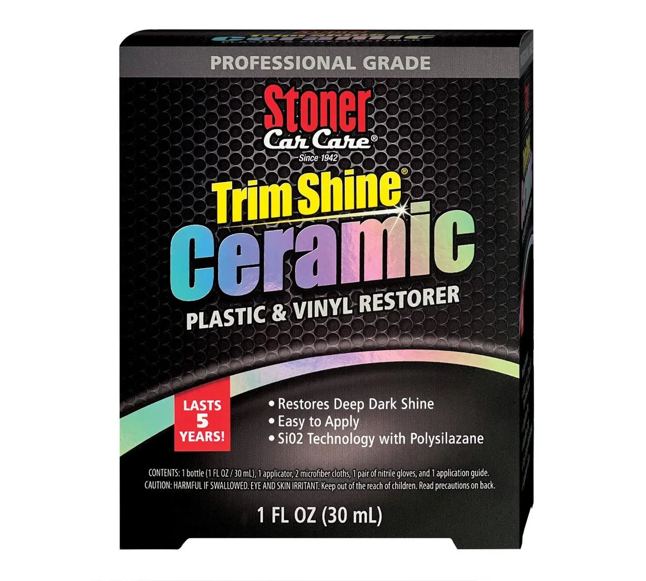 Stoner Car Care Ceramic Trim Shine Polish Restorer, Protective Coating for Vehicle Detailing, Premium Auto Care Product