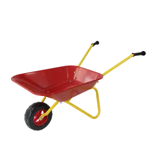 Children's Metal Wheelbarrow, Maximum Load Capacity: 33LBS,children's Heavy Wheelbarrow, Metal Structure Wheelbarrow, Steel Tray, Can Be Used in Gardens, Loading Leaves, Soil, Sand, Etc. (red)