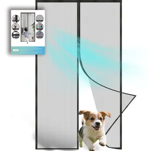 Magnetic Mesh Door Net with Magnetic Closure, Thickened Glass Fiber, Suitable for Pets and Children, Front and Sliding Doors, Magnetic Screen Door