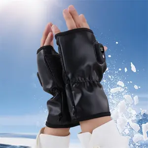 Heated Gloves, 5V Rechargeable Half Hands Electric Gloves for Men Women, Heated Winter Hand Warmer for Cycling, Hunting, Skiing, Outdoor Work(Dual Sided Heating)