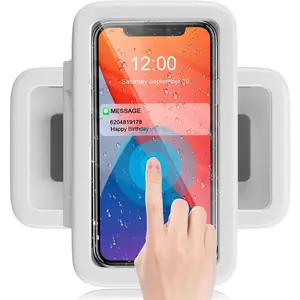 Shower Phone Holder Waterproof 480 Rotation Phone Stand Case Mount for Bathroom Batheub Kitchen Wall Mirro Compatible with iPhone 15 14 13 12 11 Plus Pro Max XS XR up to 6.8" Cell Phone Accessories Cellphone
