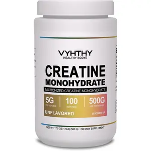 Micronized Creatine Monohydrate & Amino Acid Powder – Supports Muscle Growth, Energy & Cognitive Function – Gluten-Free, Unflavored, 100 Servings (500g)