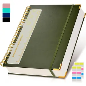 Spiral Notebook Journal 8.5” x 11”, 300 Pages Hardcover Leather Lined Journals for Women Men, A4 Large College Ruled Notebooks with 100 GSM Thick Paper, Spiral Journal for Writing Work, Olive Green