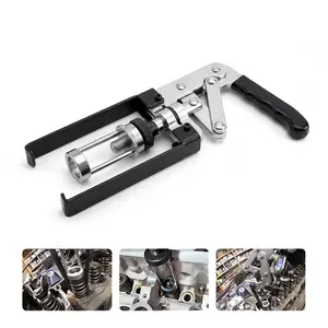 Overhead Valve Spring Compressor Tool, Professional Automotive Engine Valve Spring Removal and Installer Tool for OHV OHC CVH Engines, Heavy Duty Steel Compressor with Reversible Jaws