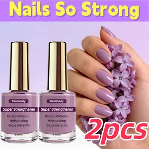 2PCS 16ml Trendready Nail Strengthener , Splitting, Breaking Nails - Fast Dry Keratin & Natural Protein Hardener, 4-in-1 Nail Polish Care Oil, Alcohol-Free Formula for Instant & 3-Day Nail, Manicure for Hands & Fingers