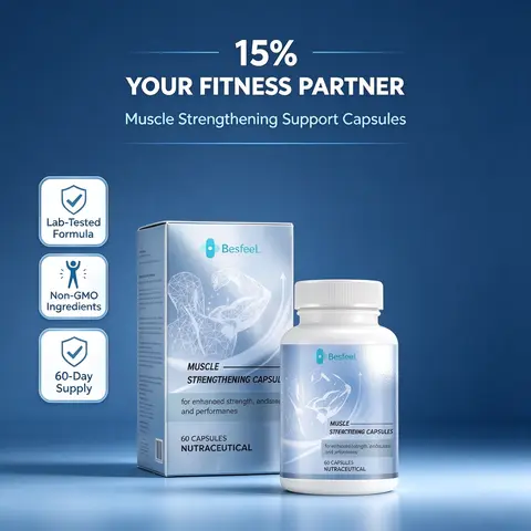 Muscle-Strengthening Complex Nutritional Softgels - Healthcare Dietary Supplements for Active Adults, Supports Daily Muscle Nourishment & Pre-Post-Workout Replenishment