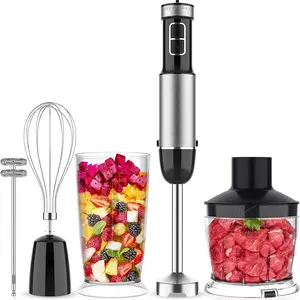 Immersion Blender Handheld for Kitchen,Emulsion Blender Handheld with Titanium ,12 Speed Electric Hand Mixer with  Attachments: Bowl,Whisk,Milk Frother,Measuring Cup