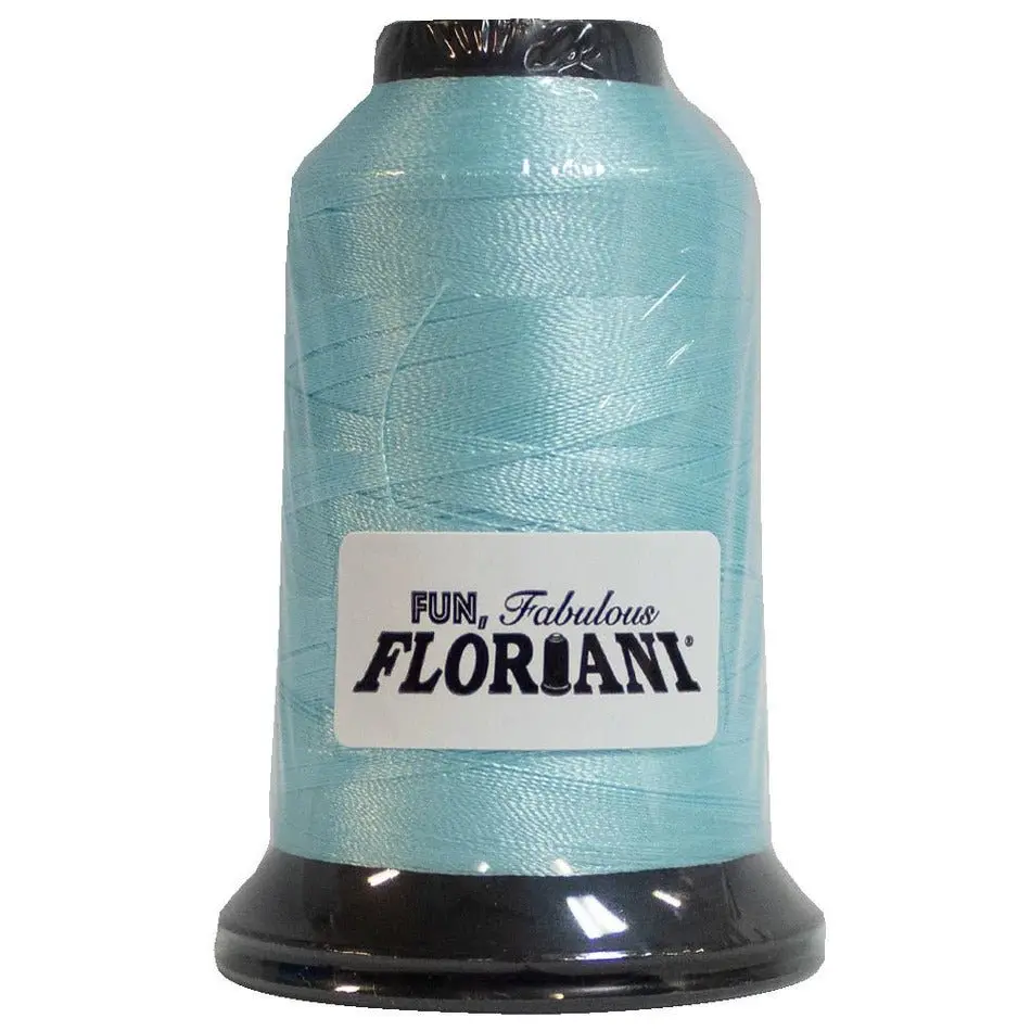 Floriani 40 Wt Polyester Machine Embroidery Thread - 1000M/1100Yds Blue Frost (PF0369), Nautical Tones, Rich Color Payoff, Clean Stitches, Dependable Color Consistency, Strong for Sewists, Custom Orders, Hobby Sewing Supplies
