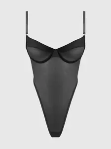 RAQUEL MESH & SILKY MICRO UNDERWIRE BODYSUIT