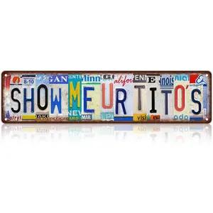 Vintage Show Me UR Titos Metal Tin Signs Street Signs Man Cave Bar Wall Decor 16 x 4 Inches