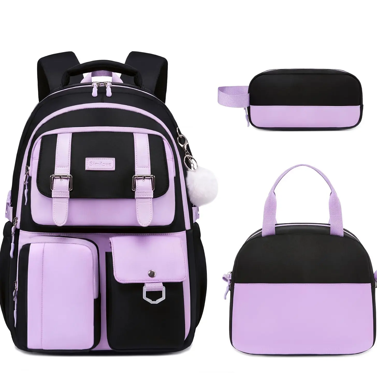 SIMILOVE 3pcs Laptop Backpack for Women, 15.6-17.7Inch Work Business Backpacks Purse With Large Capacity, Waterproof Nurse Bag College Bookbag for School, Waterproof Casual Daypack for Travel TikTokShopBackToSchool