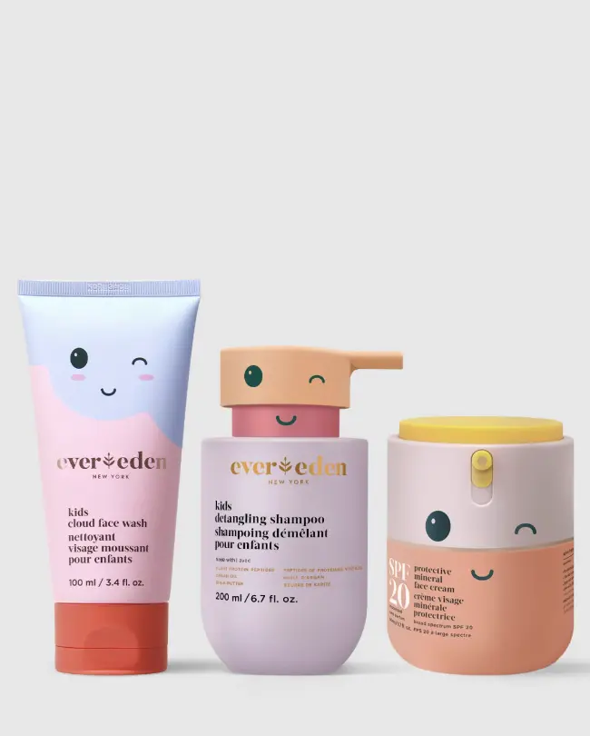 Evereden – Healthy Habits Starter Set | Kids Shampoo, Face Wash & Mineral SPF 20 | For Ages 3+ (3-Piece Set)