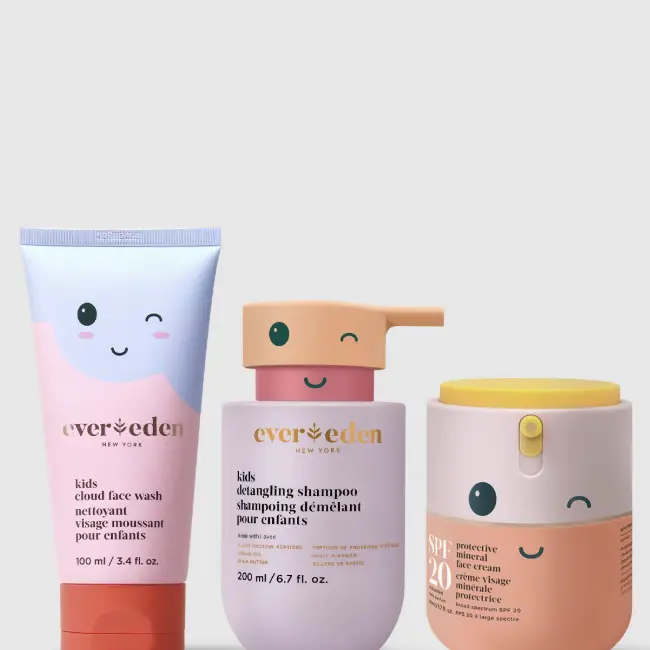 Evereden – Healthy Habits Starter Set | Kids Shampoo, Face Wash & Mineral SPF 20 | For Ages 3+ (3-Piece Set)