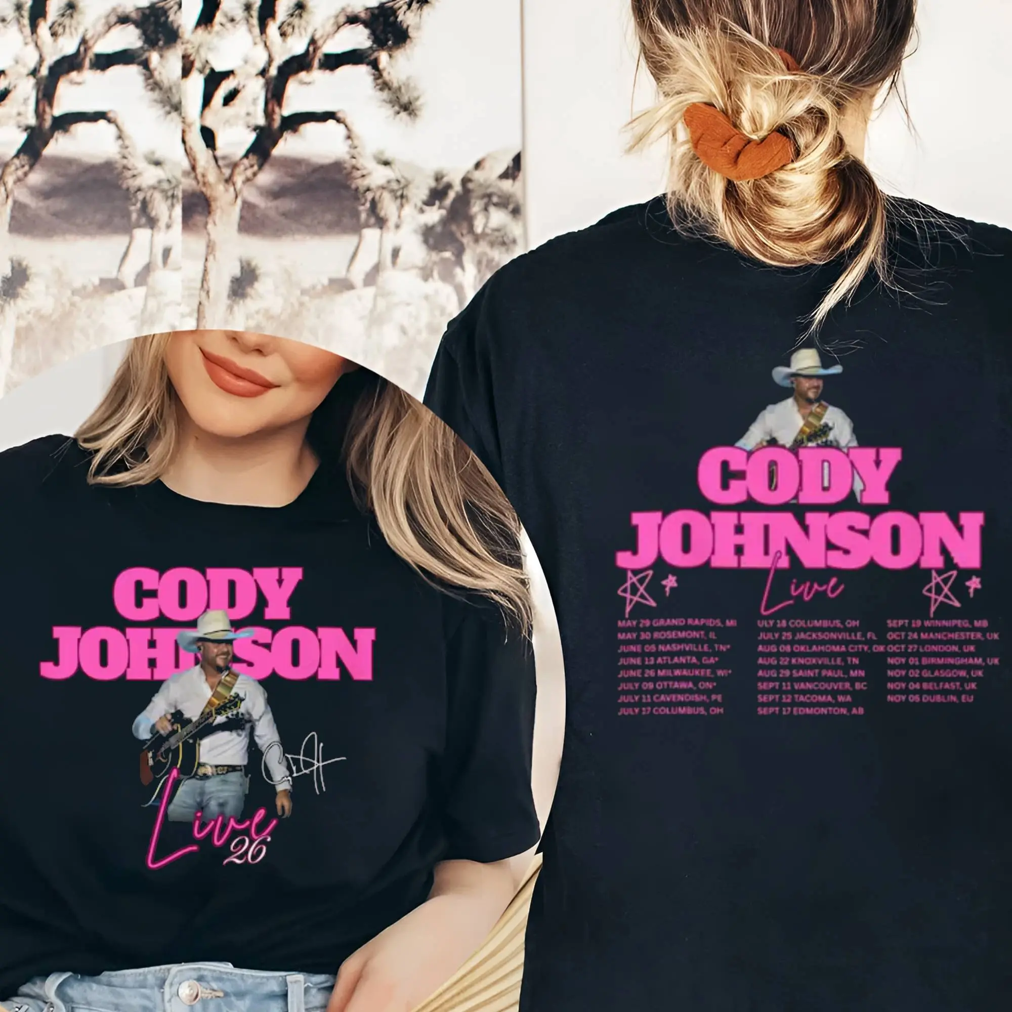 2 SIDE Cody Johnson Live 2026 Tour Inspired Graphic T-Shirt HGD24707