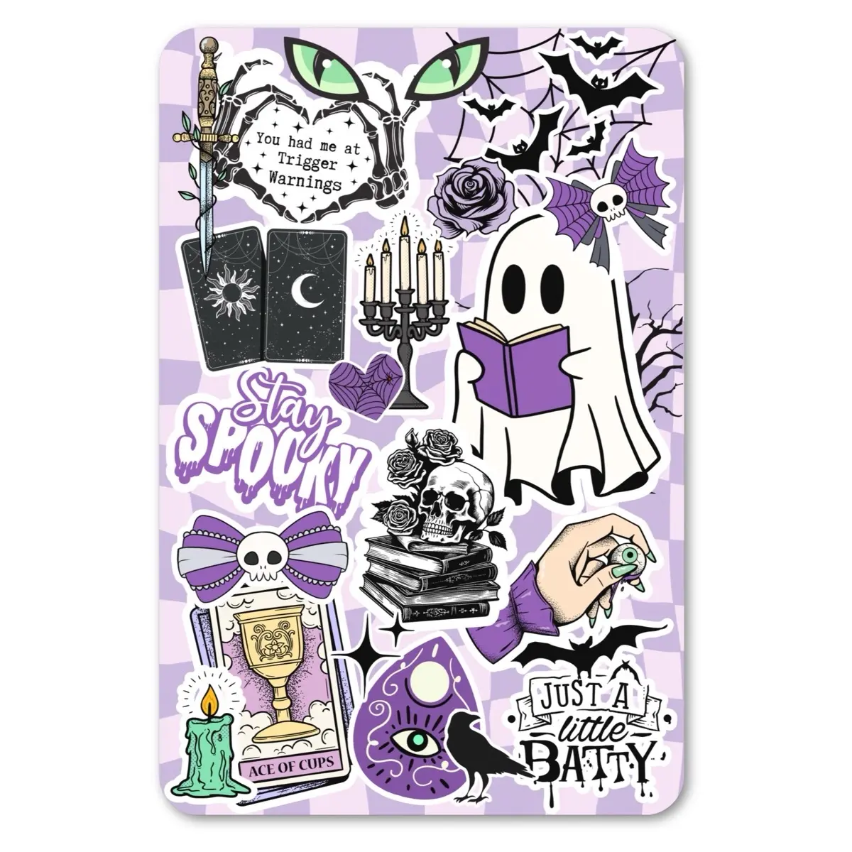 Purple Ghostie Halloween Cardstock Case Insert for Kindle | Smutty Book Lover Gift | Bookish Stickers for E-Reader | Booktok Cover Insert | Morally Grey | Romance Books | Stickers for Kindle