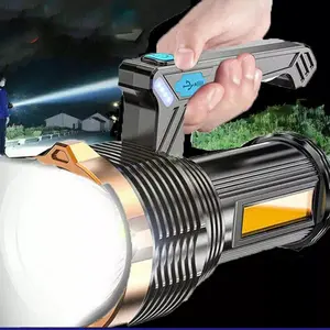 Super Bright High-lumen LED Flashlight High Powered Torch USB Rechargeable Lamp