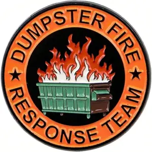 Dumpster Fire Response Team Trash Fire Sarcastic Brooch Pin, Office Humor Enamel Pin, Funny Gift For Team Leader Boss Coworker, Chaos Coordinator Lapel Badge, Sarcasm Brooches, Funny Work Decorative Jewelry Accessories
