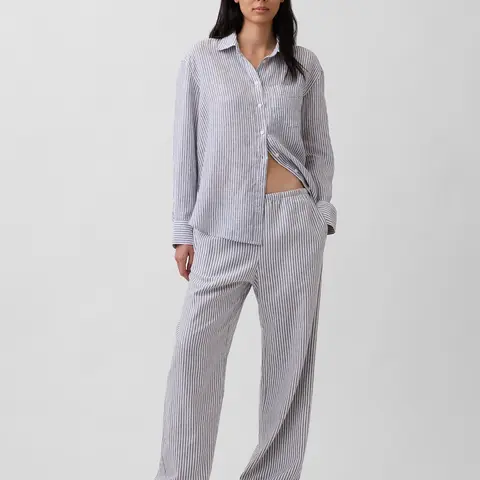 Gap Women's Linen-Blend Easy Wide-Leg Pants