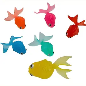 6 Large Silicone Realistic Goldfish Toys, Soft Rubber Aquatic Animal Models for Kids, Aquarium Decoration and Educational Toy Accessories