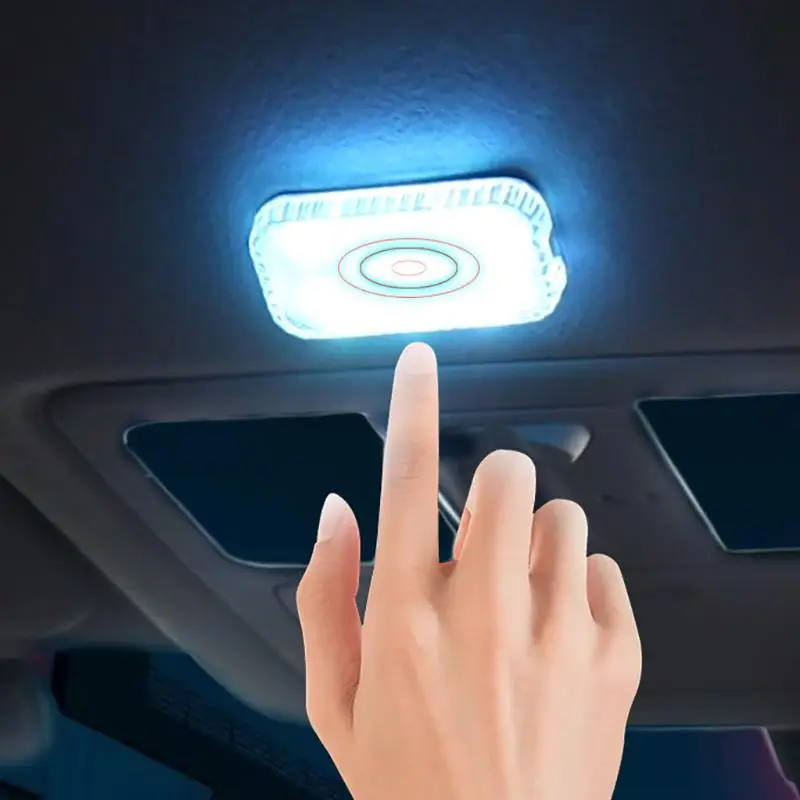 LED Touch Reading Light, Mini Wireless Car Roof Interior Light, USB Rechargeable Self-adhesive Light Suitable For Kitchen Door Foot Trunk Storage Box