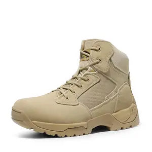 Men's Military Tactical Desert Boots Round Toe Laces Closure High-abrasion Leather Orthotic EVA Midsole All Seasons Footwear Men's Military Tactical Desert Boots Round Toe Laces Closure High-abrasion Leather Orthotic EVA Midsole All Seasons Footwear