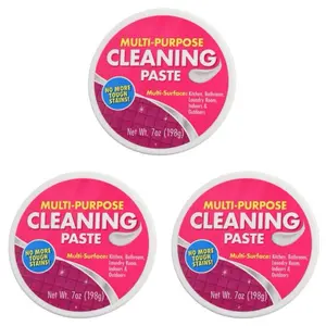 Multi-Purpose Cleaning Paste 7 Oz, 3 Pack for Kitchen, Bathroom, Laundry Room - No More Tough Stains, Multi-Surface Cleanliness Household