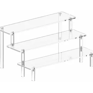 Display Stand Risers, 3 Tier Perfume Stand Organizer, Clear Cupcake Stand Holder, Large Shelf Risers for Figures, Display Shelf for Collectibles, Dessert Shelves for Decoration and Organizer