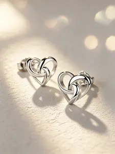 Elegant Celtic Knot Heart Stud Earrings, Nickel-Free Fashion Jewelry, Hypoallergenic Daily Wear, Perfect Gift for Friends and Holidays
