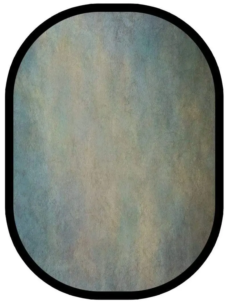 Kate 5x6.5ft(1.5x2m) Collapsible Backdrops Tan Grey Green Double Sided Reversible Pop Up Background for Portrait Photography, Video Meetings