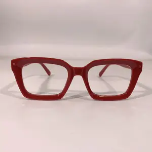 Classic Unisex Red Frames Full Rim Eyewear