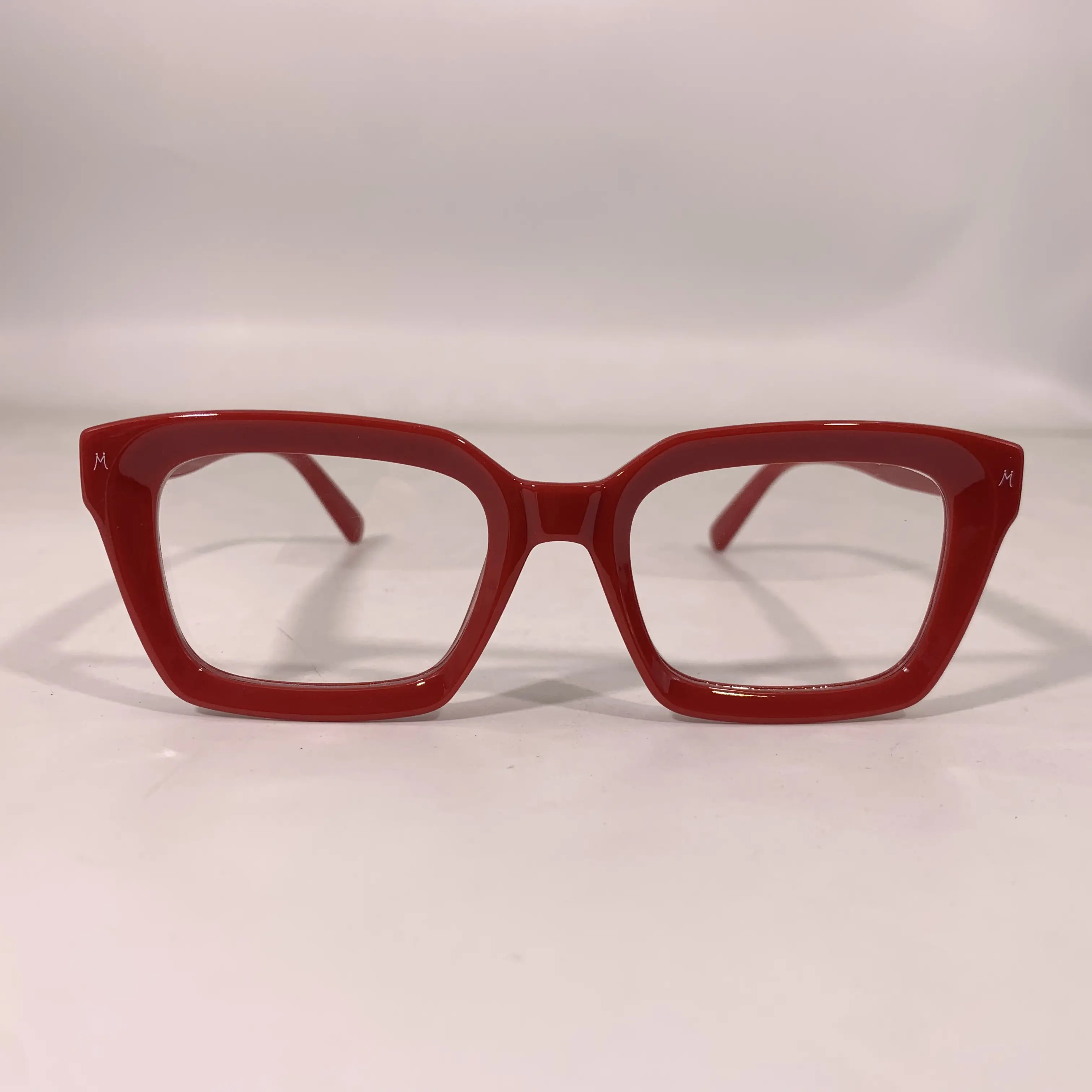 Collector's Edition Oversized Cherry Red Statement Frame Glasses - Exclusive Finish, Durable Plastic Full-Rim Unisex Eyewear for Casual & Professional Adults