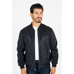 Men's Black Rhinestone Bomber Jacket