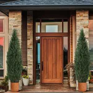 UV-Protected Realistic Artificial Cedar Topiary Trees Set – 5ft Faux Boxwood Shrubs for Indoor & Outdoor Home or Porch Décor – Lifelike Potted Evergreen Plants for Front Door Planters