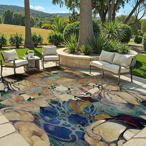 Outdoor Carpet, Retro Print Style Outdoor Rug, Modern Geometric Rug, Comfortable & Convenient Foldable & Portable Carpet, Suitable for Outdoor Picnic, Camping & Family Gathering, Multicolor Rug