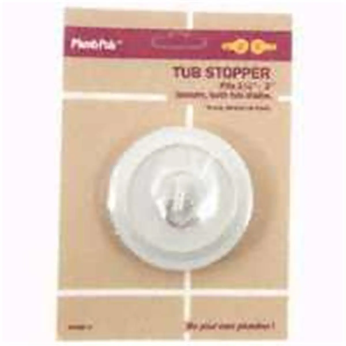 212 MAIN Universal Plumbing Tool - White Rubber Sink Stopper with Plated Ring, 1-1/2 to 2 in Size, Fits All Sinks & Tubs
