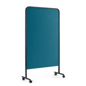 Poppin Goal Fabric Pinboard, 39x67", Black + Teal